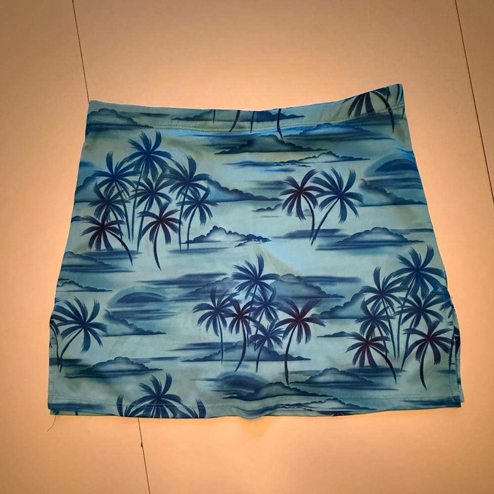 Blue Palm Tree Skort